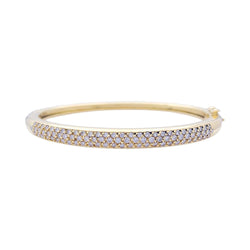 Bracelet jonc, or jaune et diamants. - Castafiore