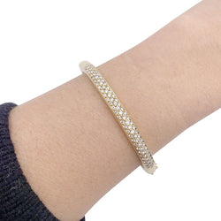 Bracelet jonc, or jaune et diamants. - Castafiore