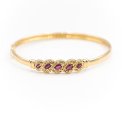 Bracelet Jonc Or jaune Rubis - Castafiore