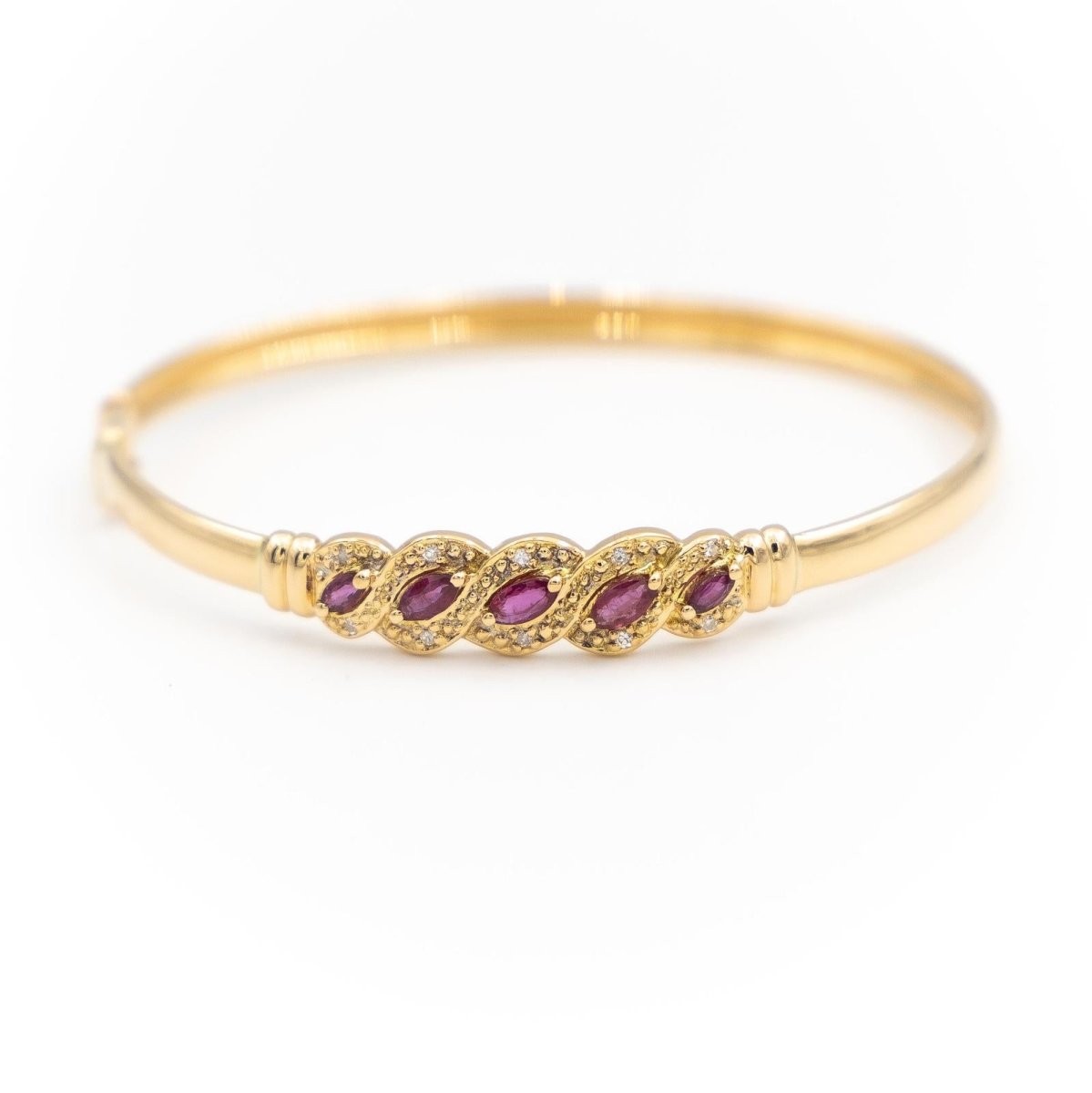 Bracelet Jonc Or jaune Rubis - Castafiore