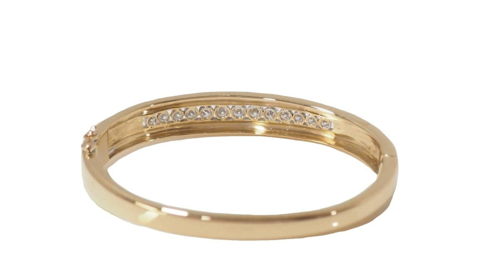 Bracelet jonc ouvrant en or jaune et diamants - Castafiore