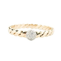 Bracelet Jonc POMELLATO or jaune et diamants - Castafiore