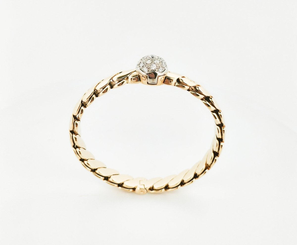 Bracelet Jonc POMELLATO or jaune et diamants - Castafiore
