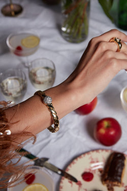 Bracelet Jonc POMELLATO or jaune et diamants - Castafiore