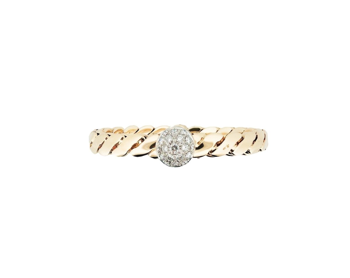 Bracelet Jonc POMELLATO or jaune et diamants - Castafiore