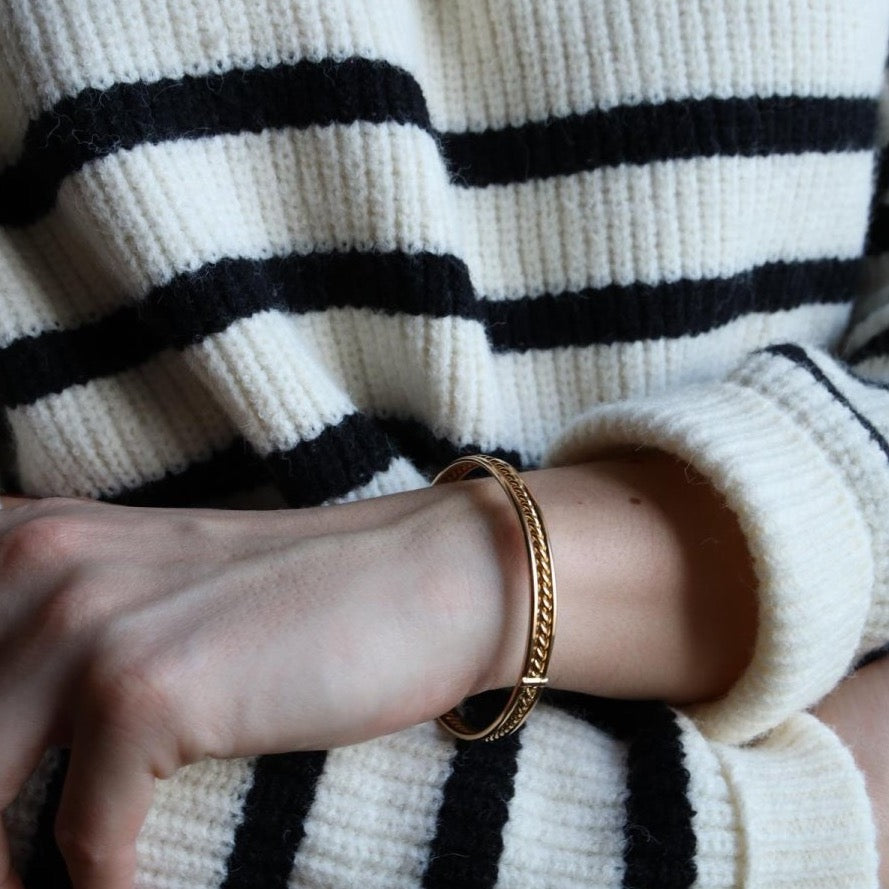 Bracelet Jonc torsade en or jaune - Castafiore