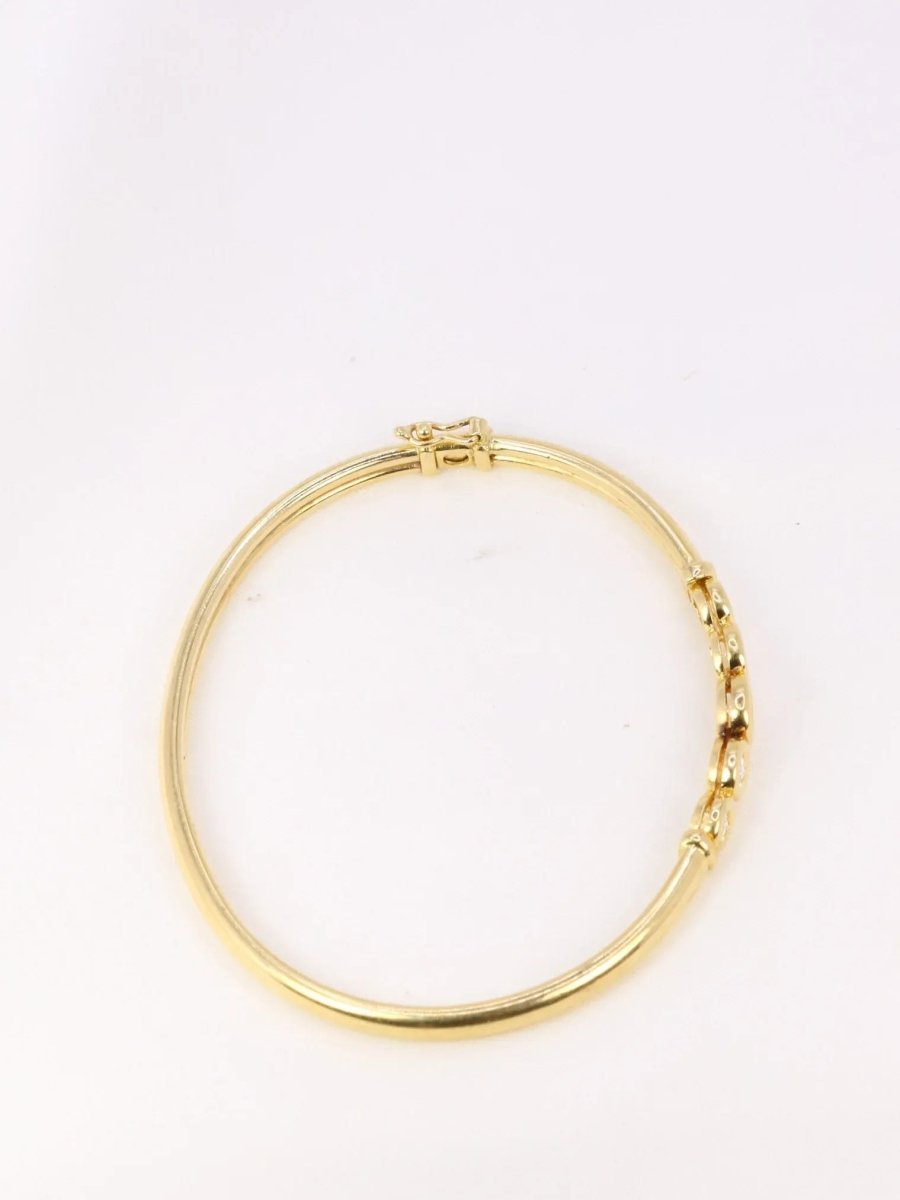 Bracelet jonc vintage en or souple et diamants - Castafiore