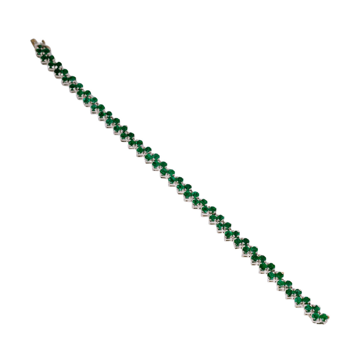 Bracelet Ligne d'émeraudes en platine - Castafiore