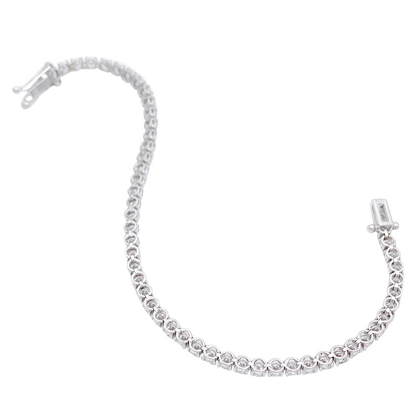 Bracelet ligne diamants en or blanc - Castafiore