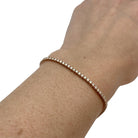 Bracelet ligne diamants en or rose - Castafiore