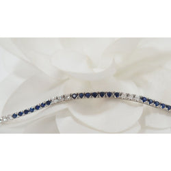 Bracelet Ligne en or blanc saphirs et diamants - Castafiore