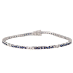 Bracelet Ligne en or blanc saphirs et diamants - Castafiore
