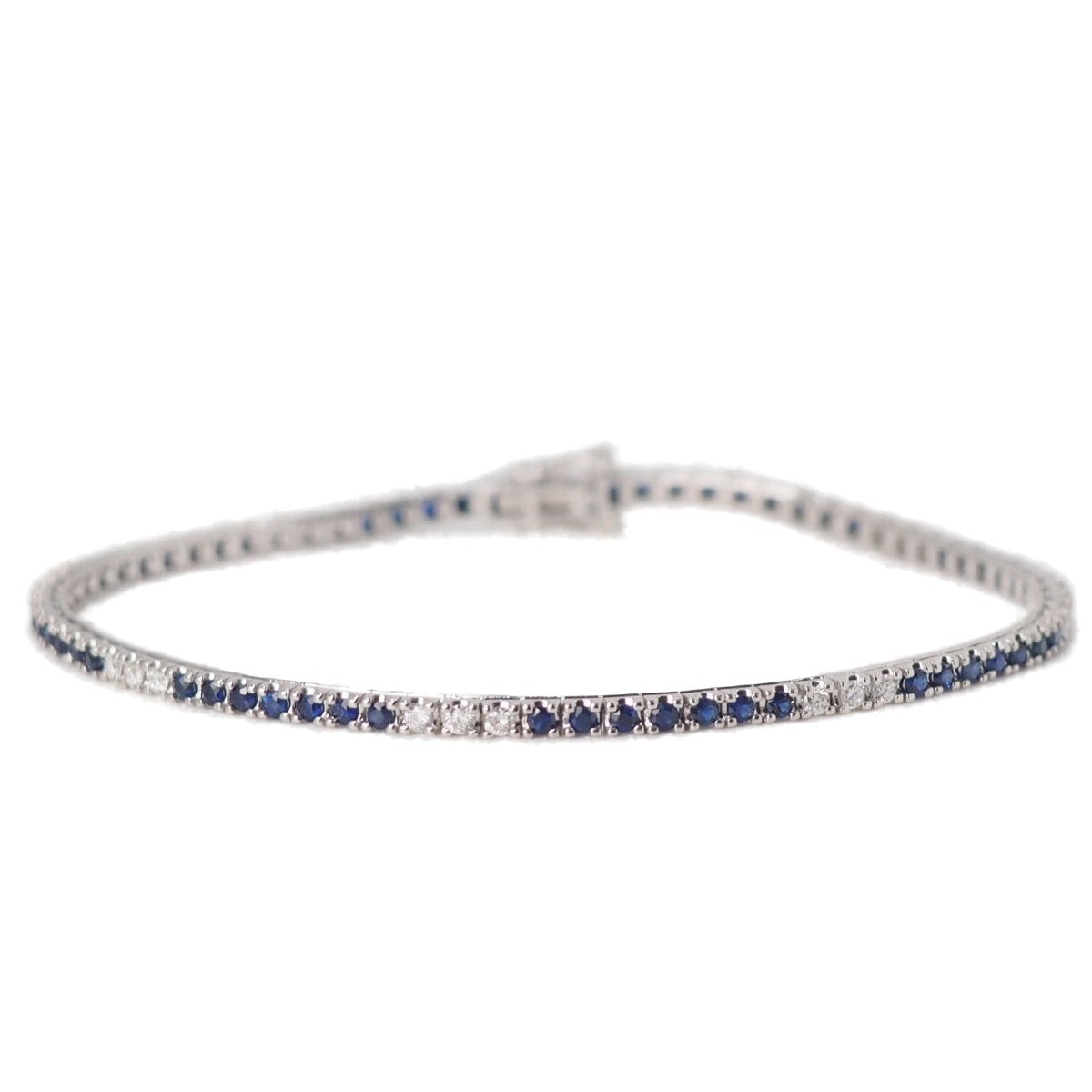 Bracelet Ligne en or blanc saphirs et diamants - Castafiore
