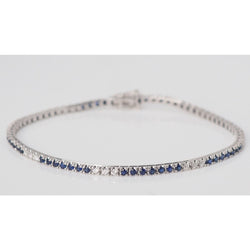 Bracelet Ligne en or blanc saphirs et diamants - Castafiore