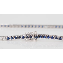 Bracelet Ligne en or blanc saphirs et diamants - Castafiore