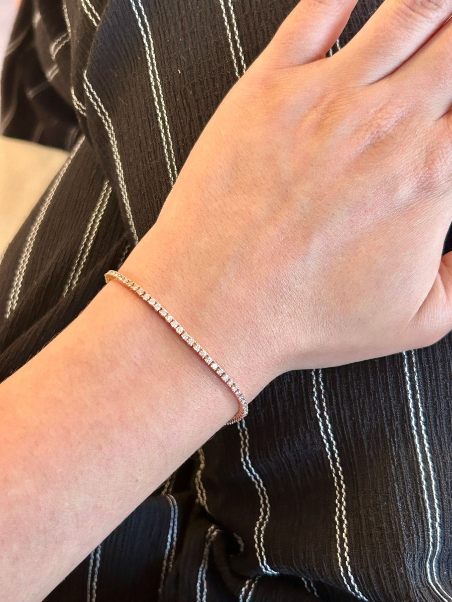 Bracelet Ligne en or rose et diamants - Castafiore