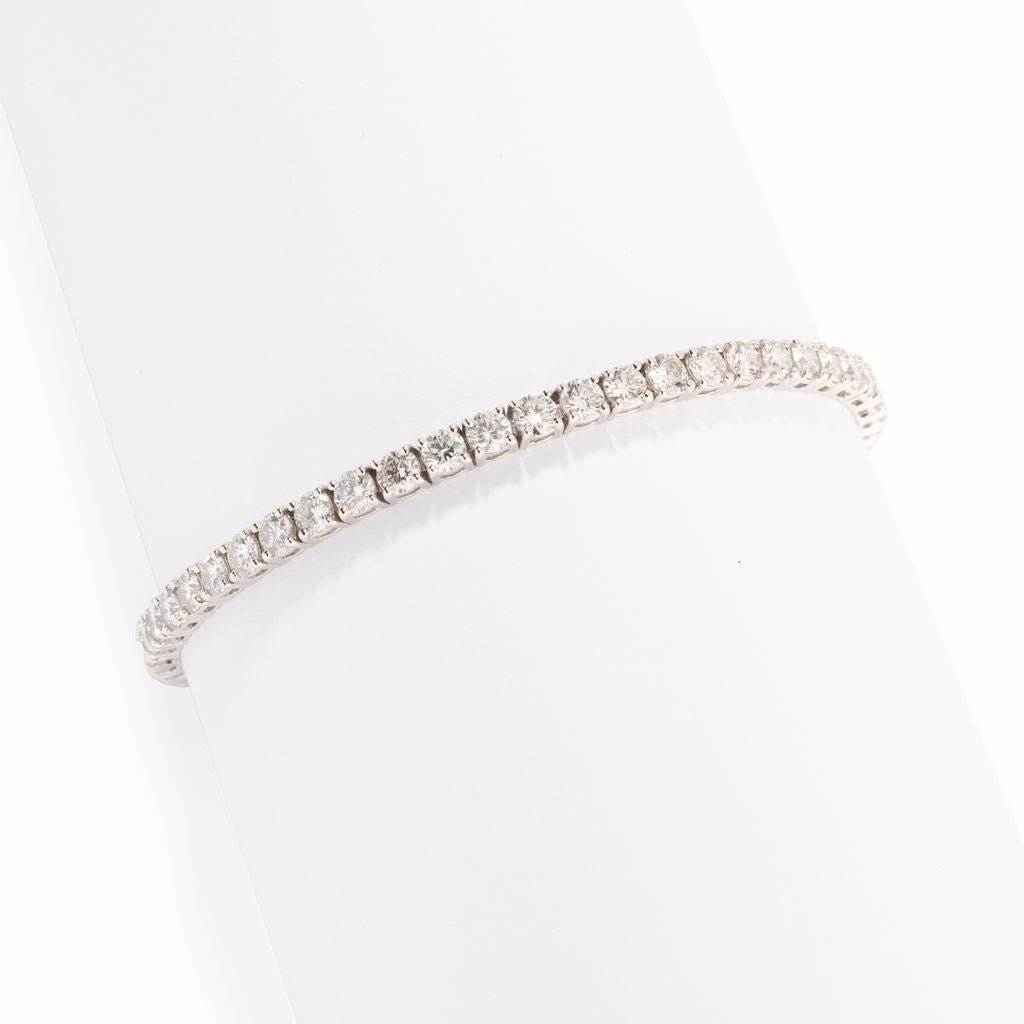 bracelet ligne tennis en or gris, serti de diamants - Castafiore
