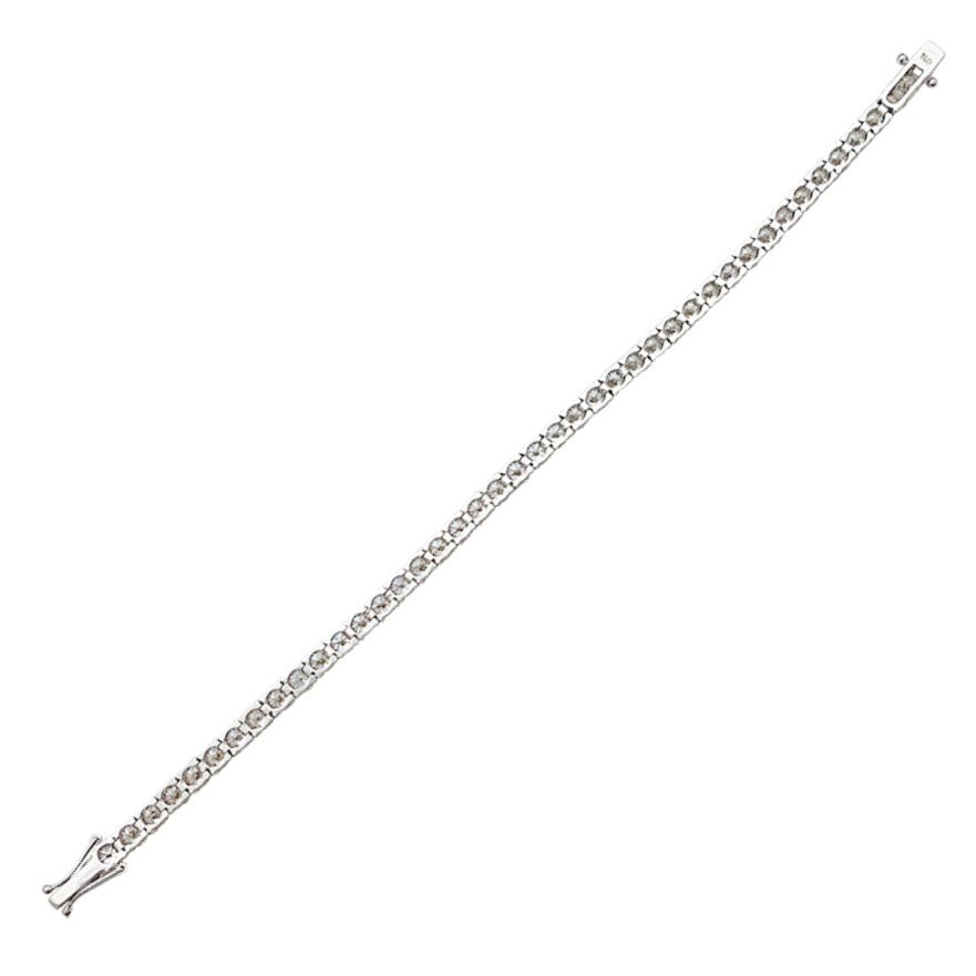 Bracelet ligne tennis or blanc et diamants - Castafiore