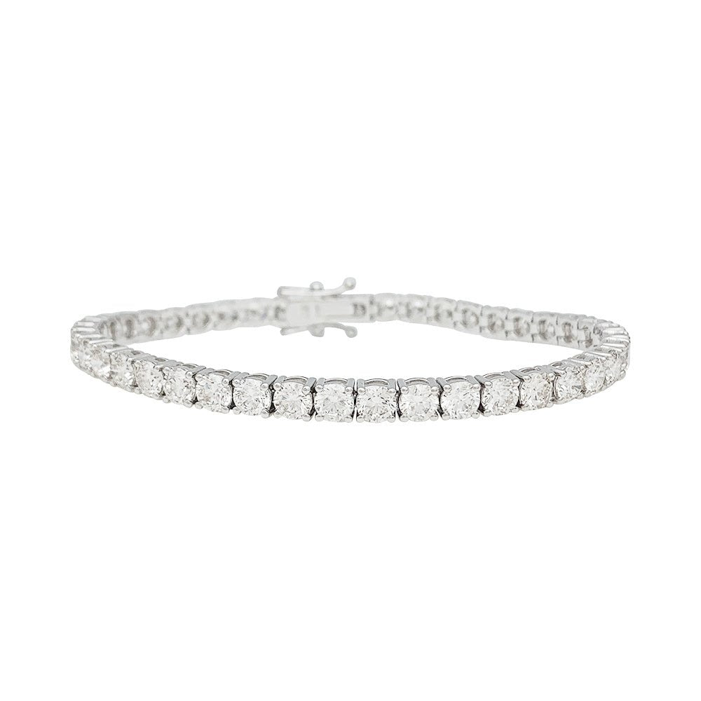 Bracelet ligne tennis or blanc et diamants - Castafiore