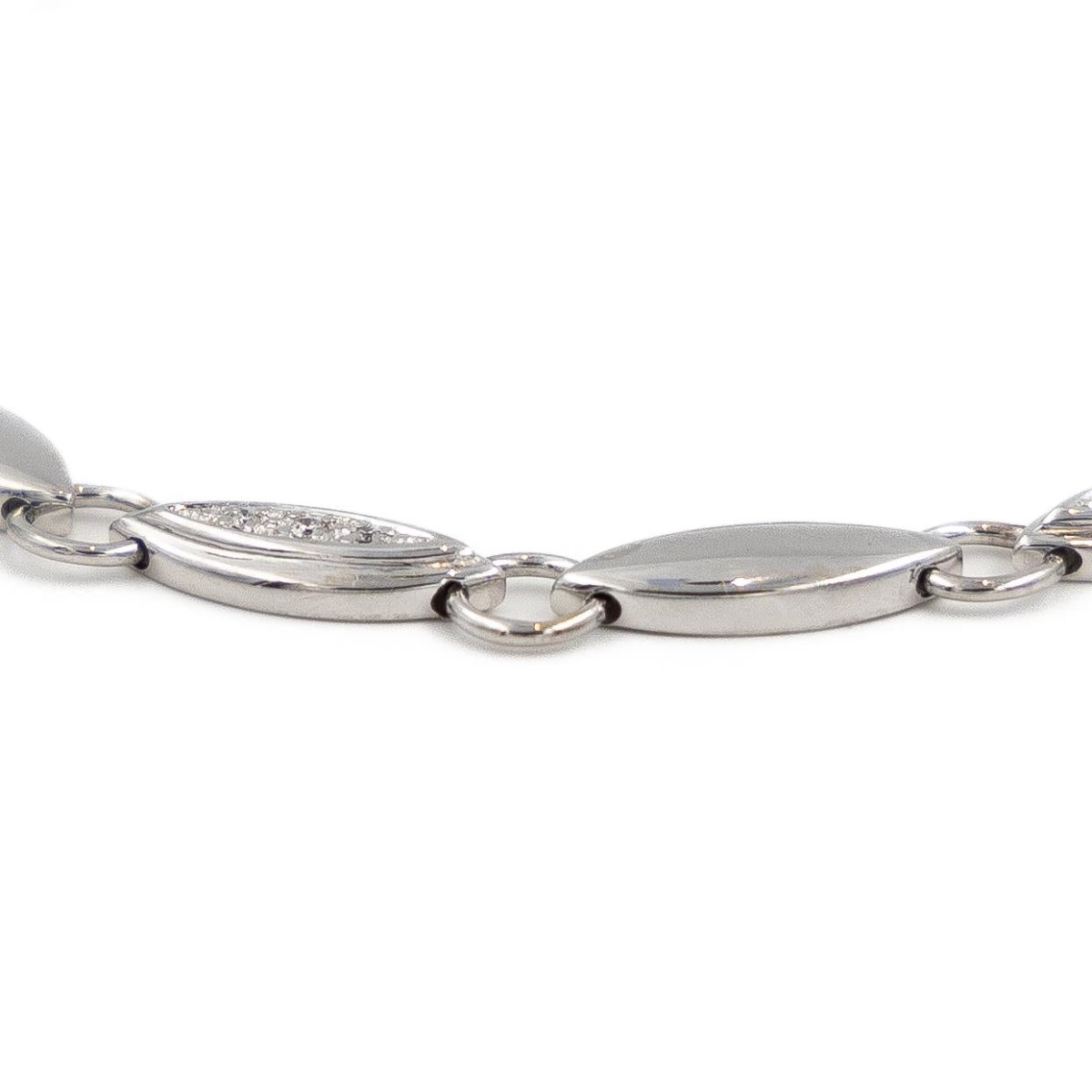 Bracelet Maille alternée en or blanc Diamant - Castafiore