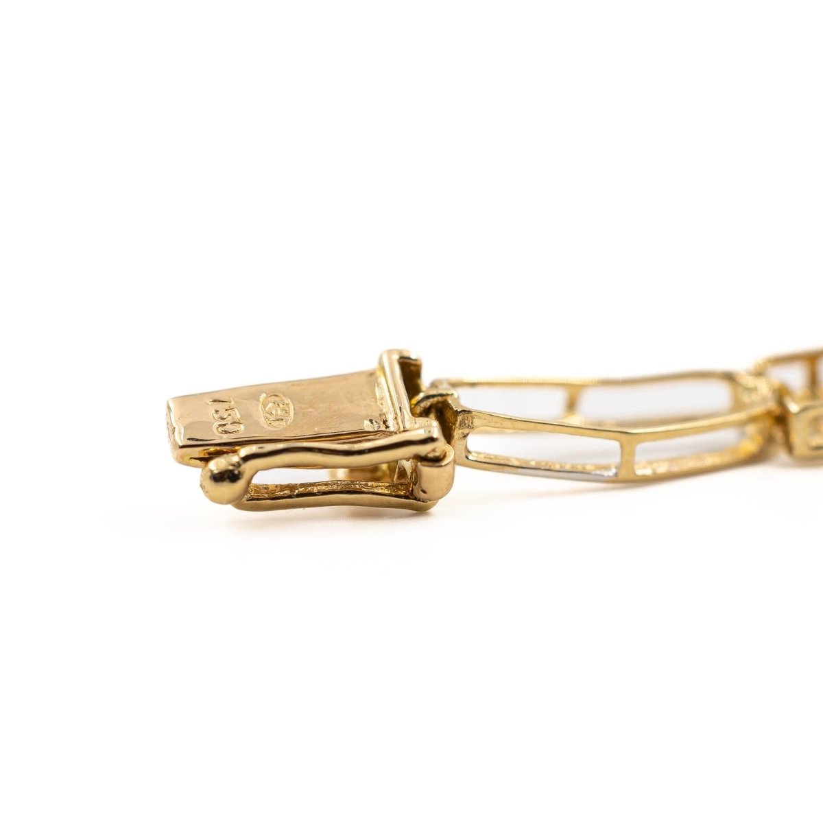 Bracelet Maille alternée or jaune et pavée diamants - Castafiore