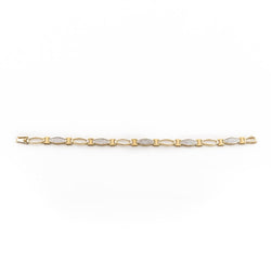 Bracelet Maille alternée or jaune et pavée diamants - Castafiore