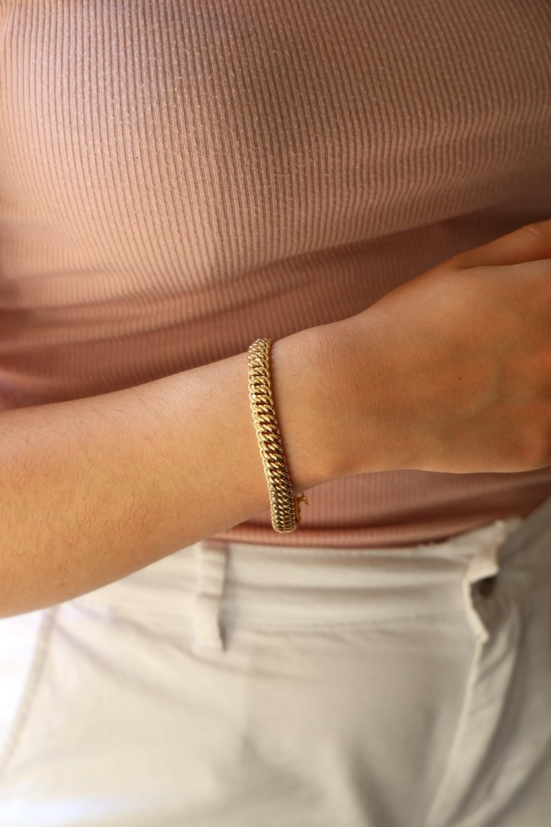 Bracelet Maille américaine en or jaune - Castafiore