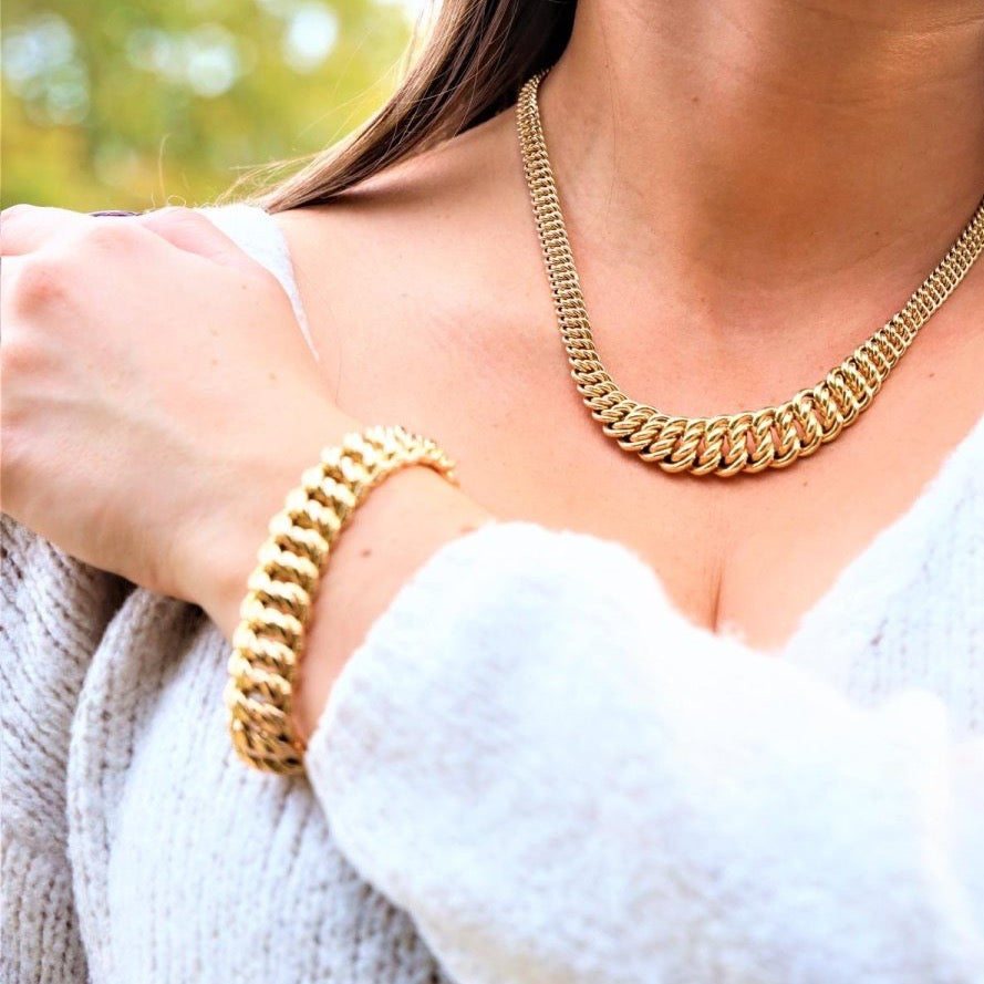 Bracelet Maille américaine en or jaune - Castafiore