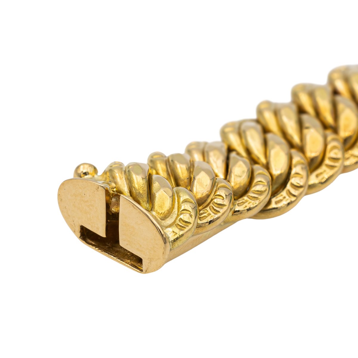 Bracelet Maille américaine en or jaune et saphir - Castafiore