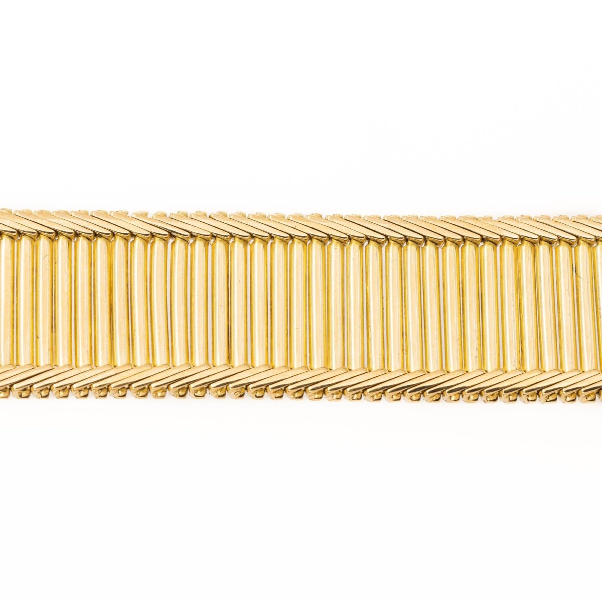 Bracelet maille baguette en or jaune - Castafiore