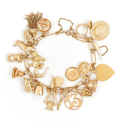 Bracelet Maille cheval et breloques en or jaune - Castafiore