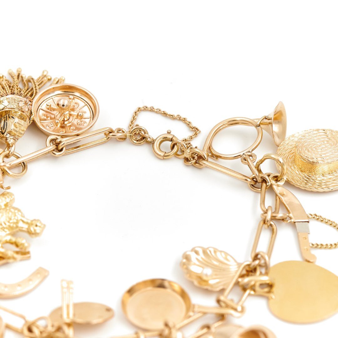 Bracelet Maille cheval et breloques en or jaune - Castafiore