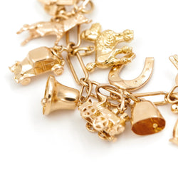 Bracelet Maille cheval et breloques en or jaune - Castafiore