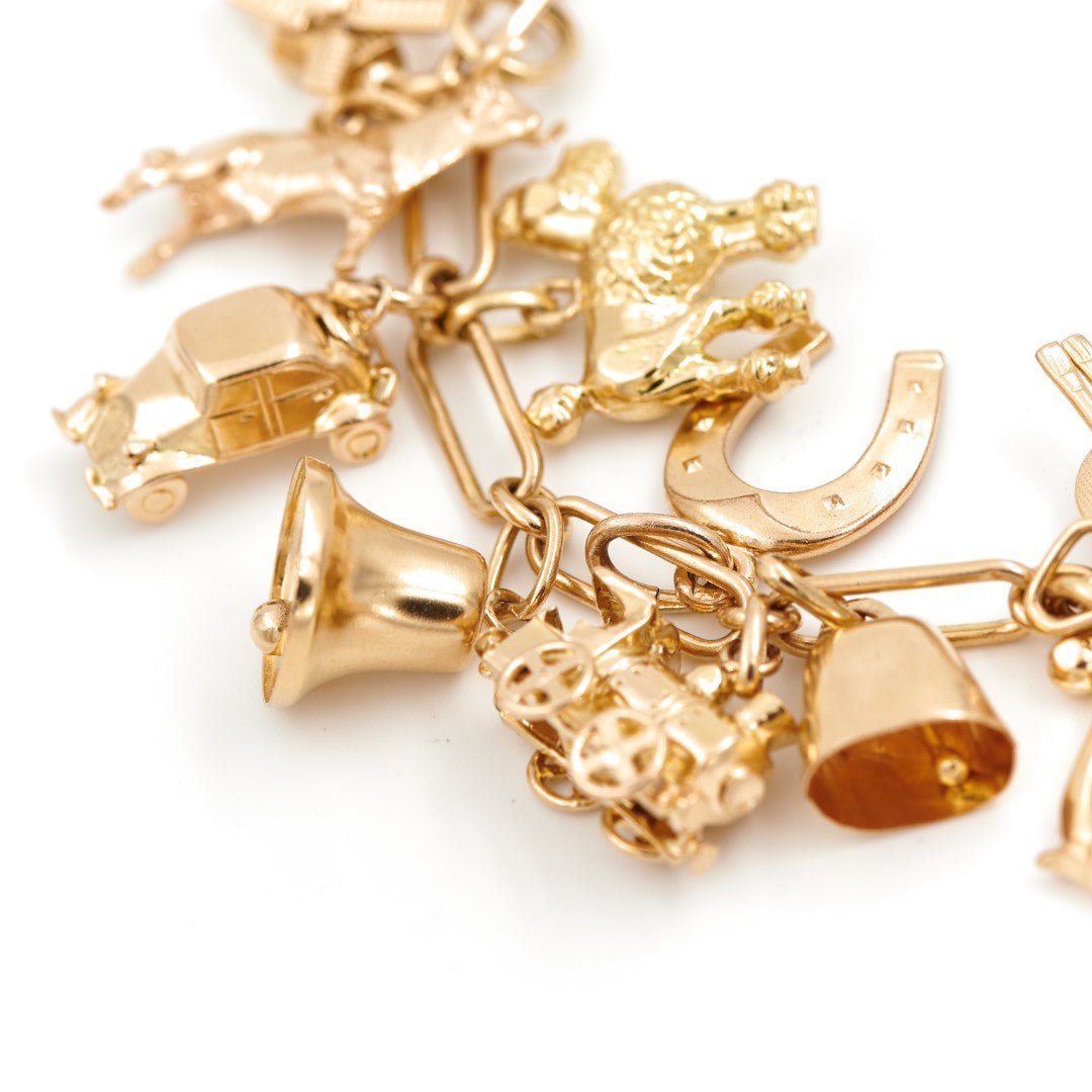 Bracelet Maille cheval et breloques en or jaune - Castafiore