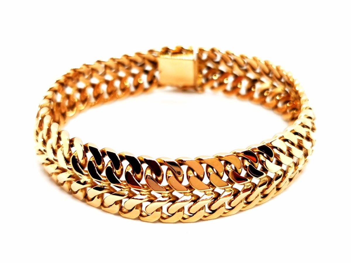Bracelet Maille double en or rose - Castafiore
