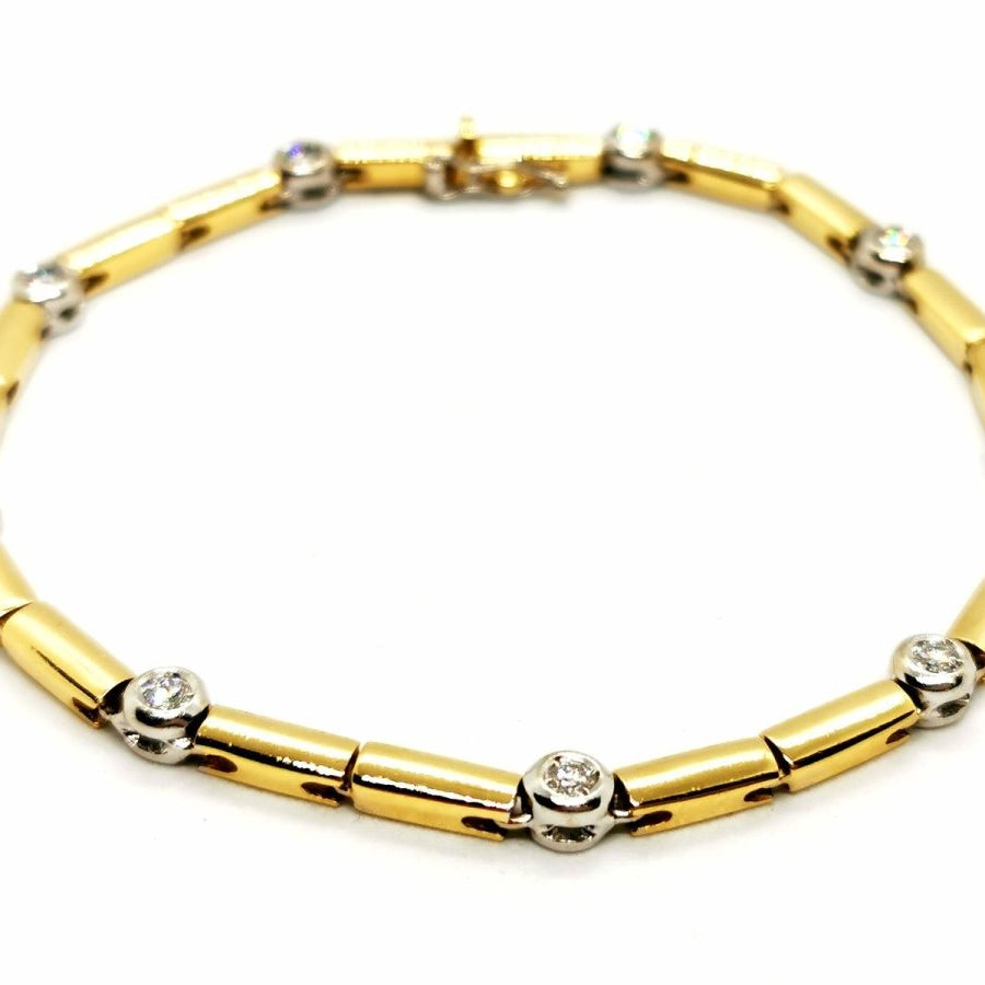 Bracelet Maille en 2 ors et diamants - Castafiore