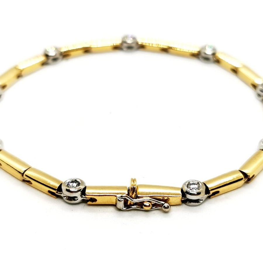 Bracelet Maille en 2 ors et diamants - Castafiore