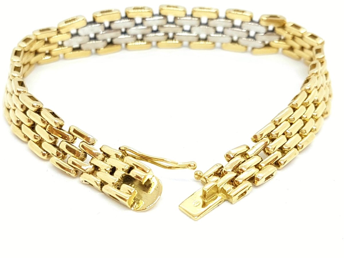 Bracelet Maille en 2 ors pavé diamants - Castafiore