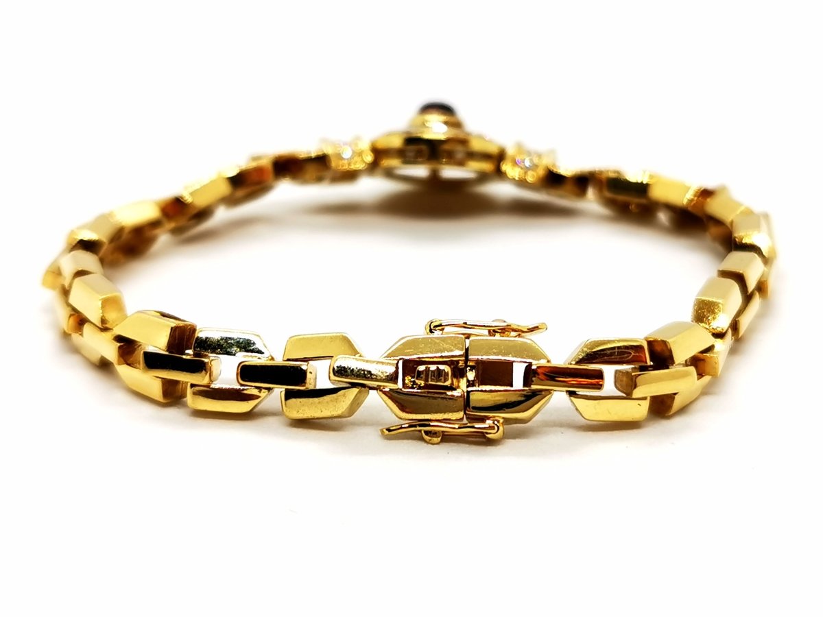 Bracelet Maille en or jaune, rubis et diamants - Castafiore