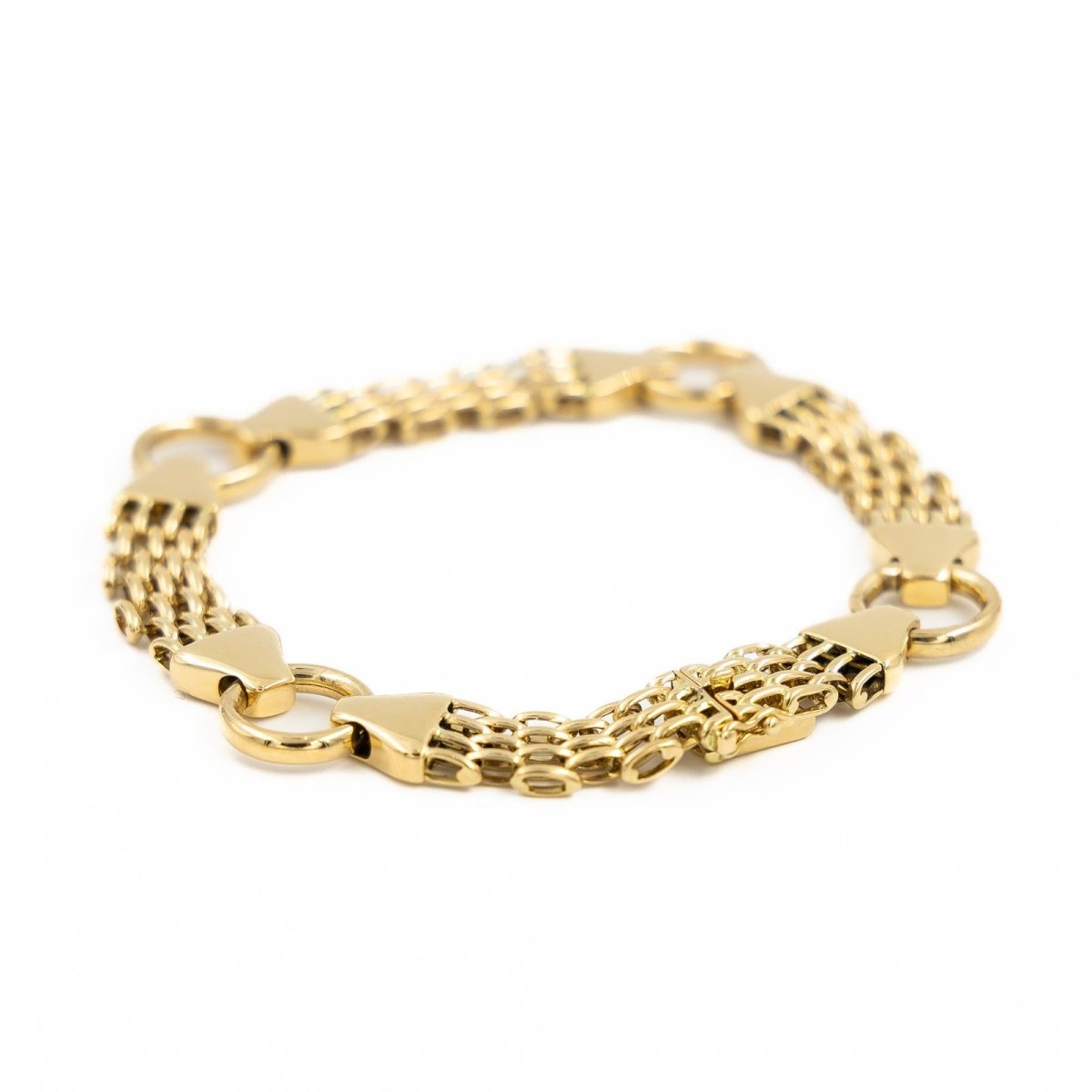 Bracelet Maille et Anneaux en or jaune - Castafiore