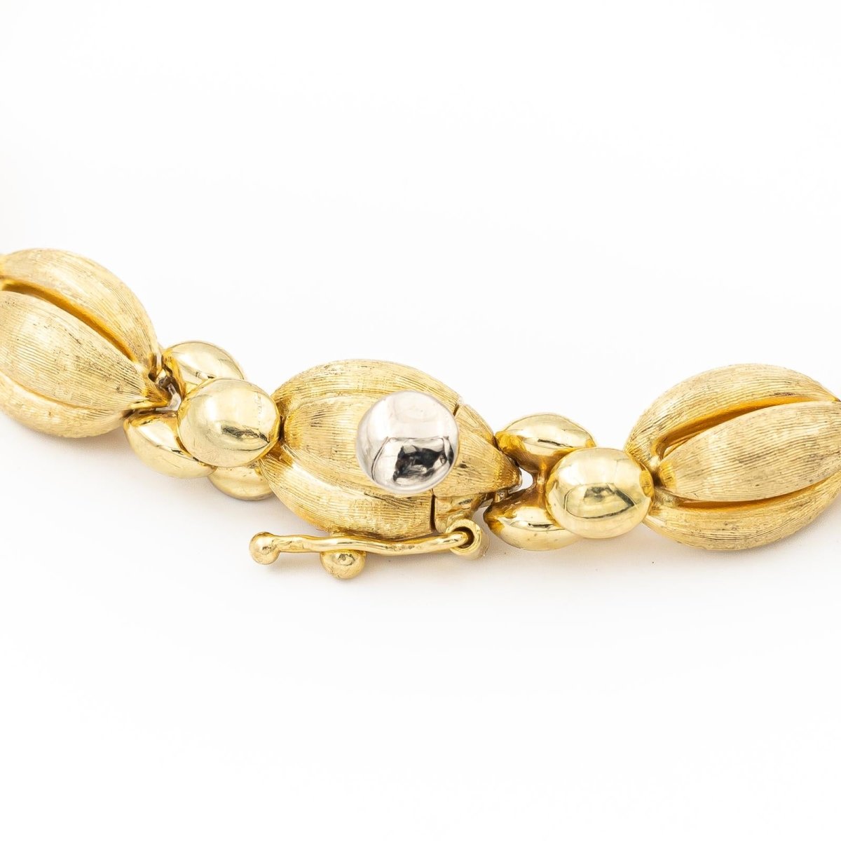 Bracelet Maille fantaisie en or jaune brillant et mat - Castafiore