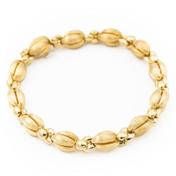 Bracelet Maille fantaisie en or jaune brillant et mat - Castafiore