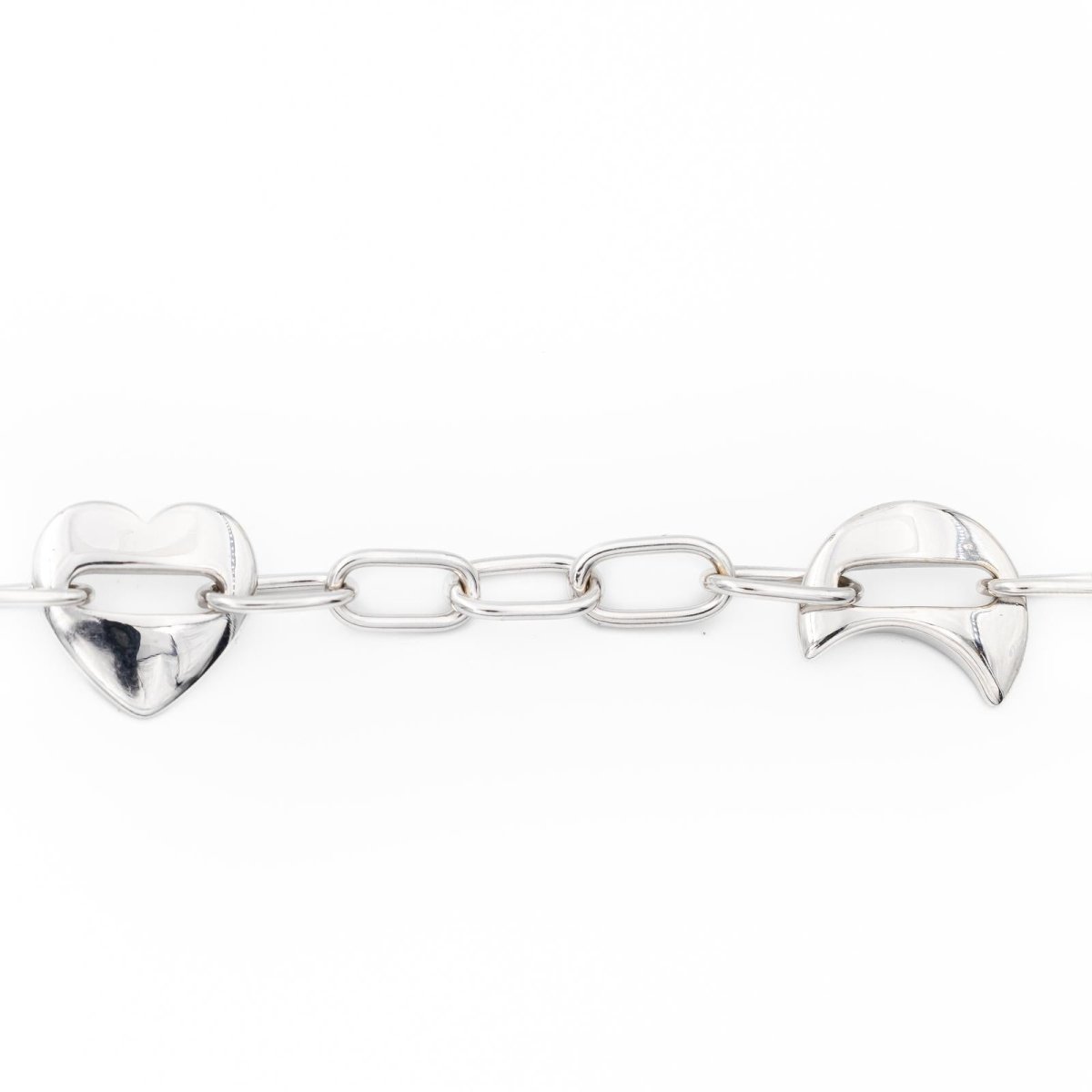 Bracelet Maille forçat à motifs en or blanc - Castafiore