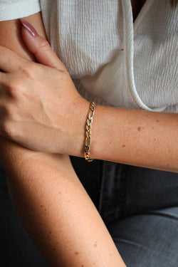 Bracelet Maille gourmette en or jaune - Castafiore