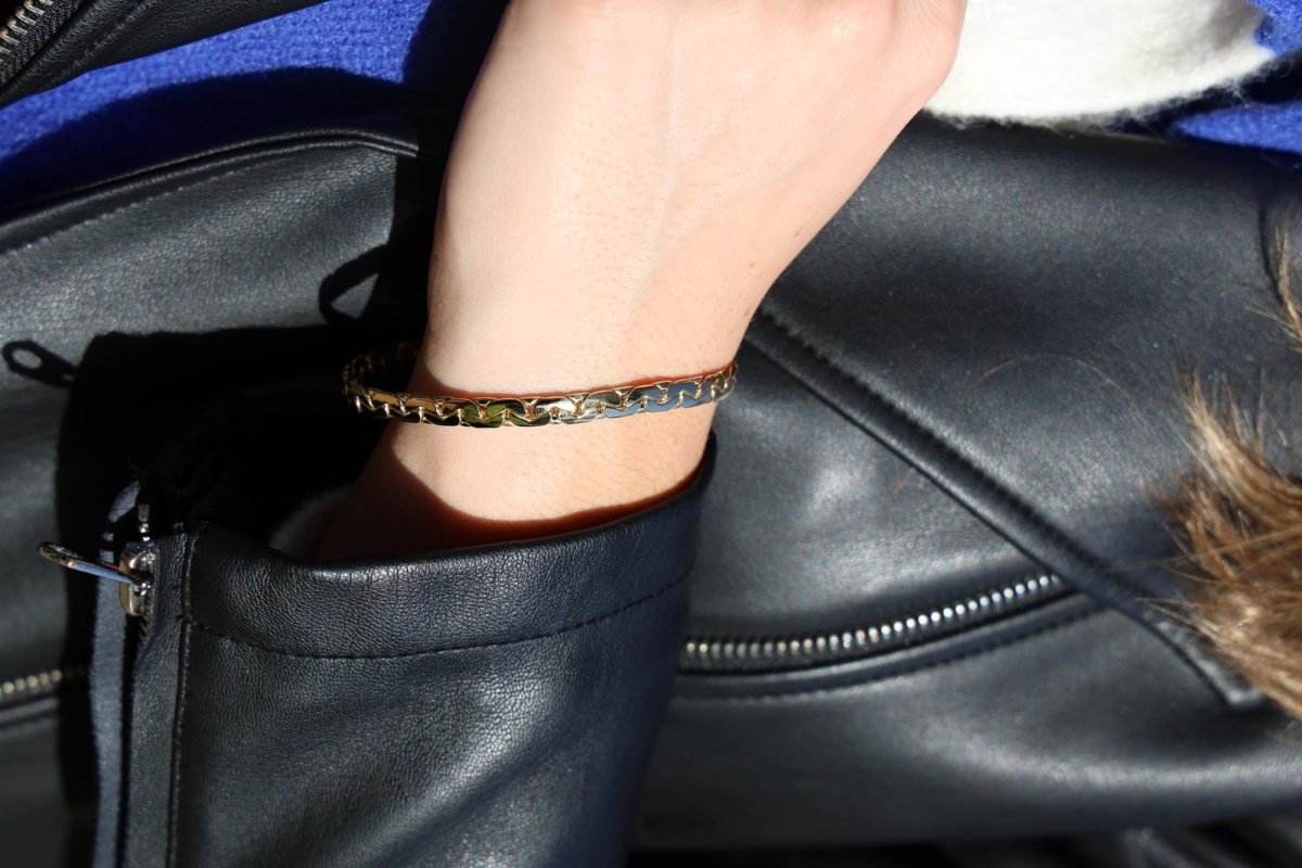 Bracelet Maille haricot en or jaune - Castafiore