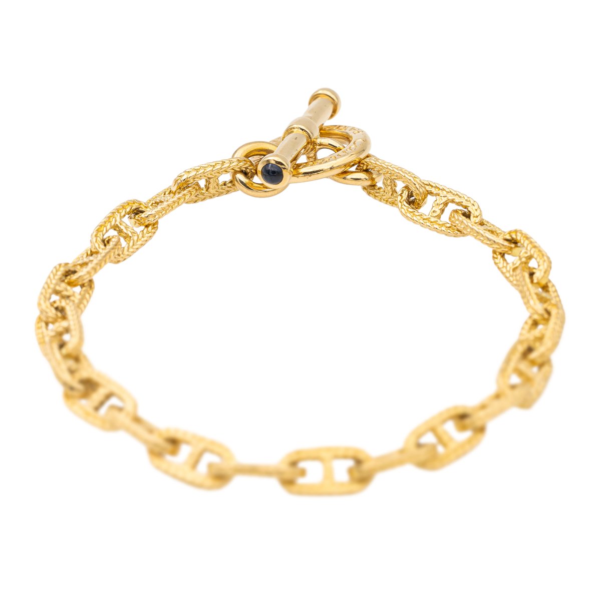 Bracelet Maille marine CAPLAIN SAINT ANDRÉ en or jaune et saphir - Castafiore