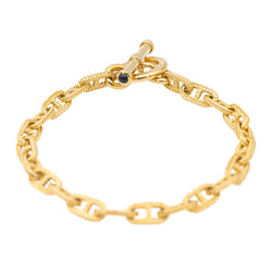Bracelet Maille marine CAPLAIN SAINT ANDRÉ en or jaune et saphir - Castafiore