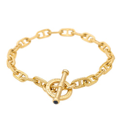 Bracelet Maille marine CAPLAIN SAINT ANDRÉ en or jaune et saphir - Castafiore