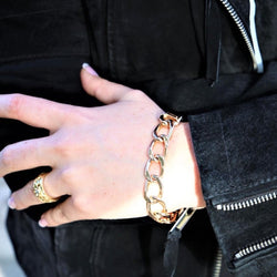 Bracelet Maille massive en or rose - Castafiore