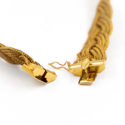 Bracelet Maille palmier tressée en or jaune - Castafiore